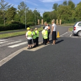 Pupils from class 2 performing a transport survey