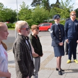 Picture of pupils lined up to meet the  Lord Lieutenant of County Antrim