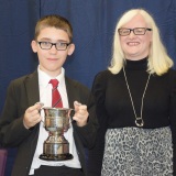 Photograph of Ms Rosaleen Dempsye and a pupil  with their special awards