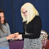 Photograph of Ms Rosaleen Dempsye and a school leaver  with their special awards