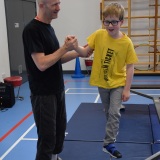 W2Photograph of a pupil at the circus skills workshop