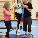 Photograph of a pupil at the circus skills workshop