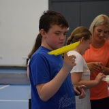 Photograph of a pupil at the circus skills workshop