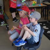 Photograph of pupils watching a film