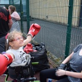 Photograph of a pupil  learning how to box