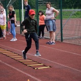 Photograph of a pupil on the mini assault course