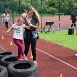 Photograph of a pupil on the mini assault course