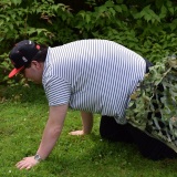 Photograph of a pupil on the mini assault course