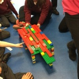 Photograph of pupils bridge building