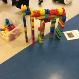 Photograph of a lego bridge