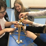 Photograph of pupils bridge building