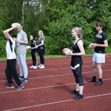 Photograph of pupils lined up ready to start a game of tag rugby