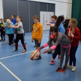 Picture of pupil target shooting with a rugby ball