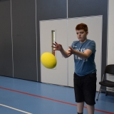 Picture of pupil target shooting with a rugby ball