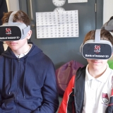 Photograph of pupils using virtual reality googles